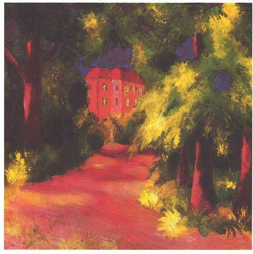 Red House in Park by August Macke