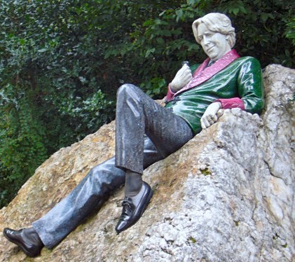 Oscar Wilde Statue in a Park in Dublin, Ireland