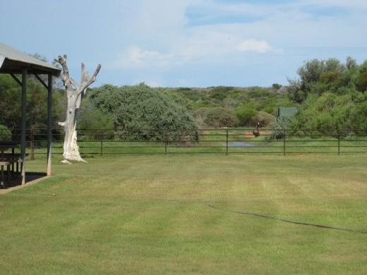 Has picnic tables , bbq area etc