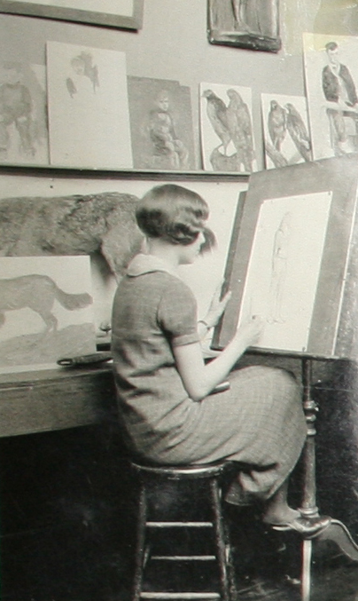 This is a picture of my late grandmother in her art class at university. (circa 1920)