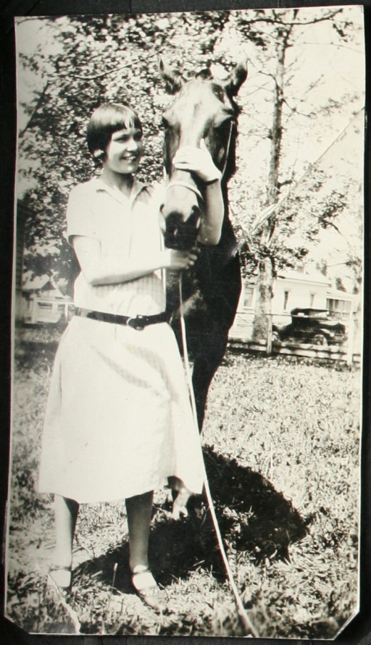 My grandmother with her horse.
