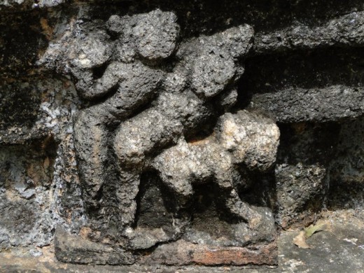 This unique stone carving is only found in Nalanda Gedige in Sri Lanka. Its two men and a lion in sexual position