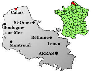 Map location of Calais, France