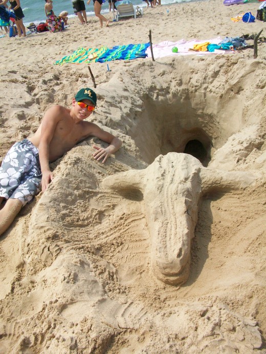 a little sand sculpture down on the beach