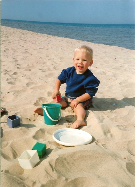 the beautiful sand of warren dunes ( me at age 2)