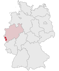 Map location of Aachen, in Germany's Nordrhein-Westfalen