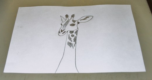 Here I am beginning to add the spots to my giraffe.