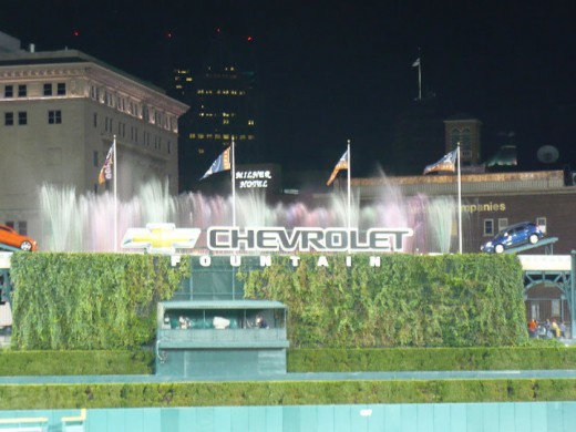 The Chevrolet Fountain at Comerica Park, Downtown Detroit, Michigan