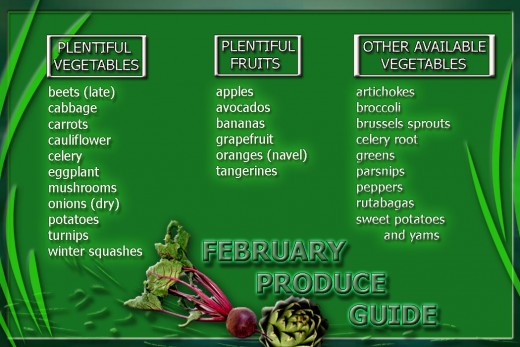 February produce guide card