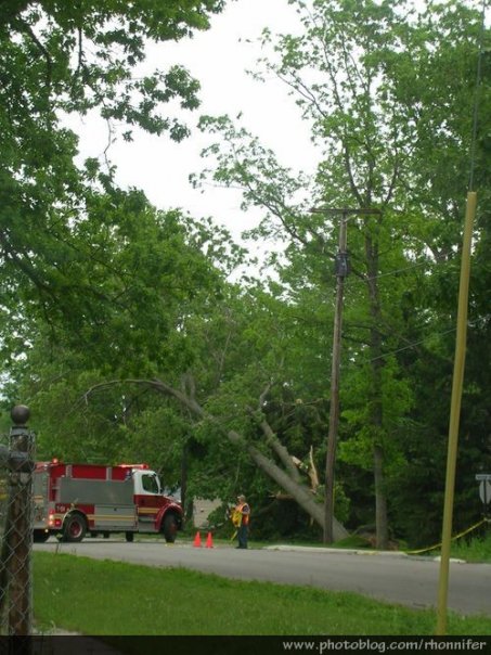 Emergency crews were overwhelmed by the staggering amount of storm damage.  (Manistee, Michigan)