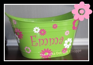 Personalized Polka Dot Bucket