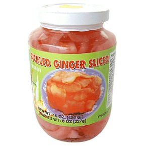 pickled ginger -  low calorie stir fry chicken with peaches recipe, source Asian condiments