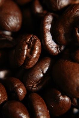 Closeup of Dark Roasted Coffee Beans