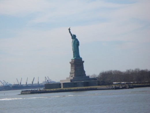 The Statue of Liberty as seen from the Staten Island Ferry, NYC
