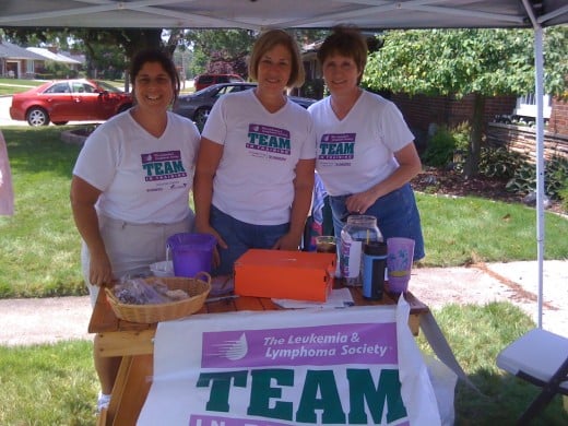 Holding a garage sale with my "Ya Ya Sisters" to raise money and awareness for the Leukemia and Lymphoma Society