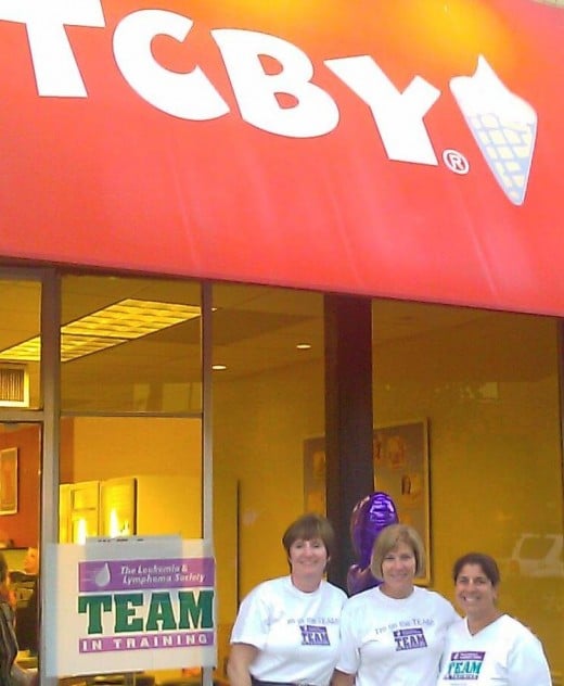 Scooping Ice Cream with my "Ya Ya Sisters" in order to raise money and awareness for the Leukemia and Lymphoma Society