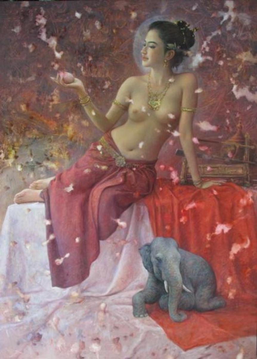 Painting by Sompop Budtarad