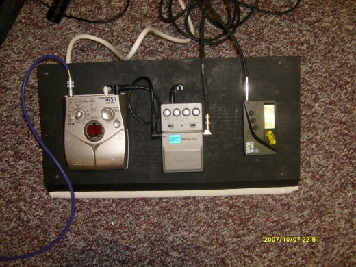 Three pedal effects board