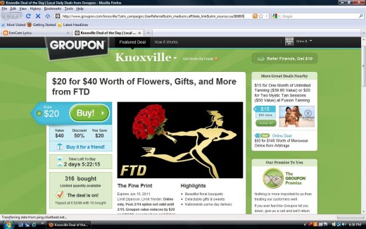 I've been on Groupon's mailing list for months, and today was the first day I finally pulled the trigger on something.  It ended up being a bad deal since FTD jacked up the prices to use the coupon.