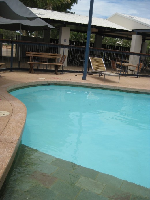 We could stand up in the pool