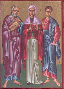 Icon of Philemon and Apphia with Archippus