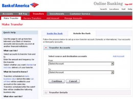 bank of america online wire transfer