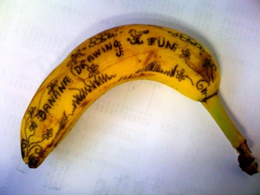 Banana drawing: completed at work in the morning, February 17, 2011.