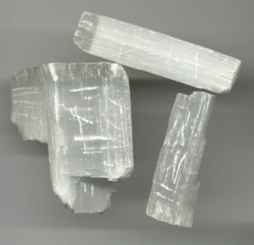 Satin spar, a type of Gypsum with fibrous crystals 