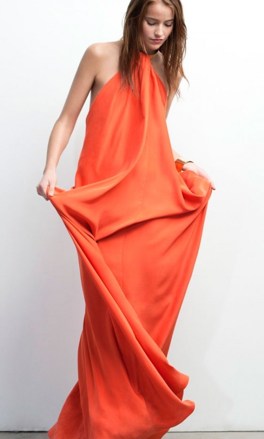 Orange Halter Neck Maxi Dress for Spring? - but I'm not sure about this baggy style! 