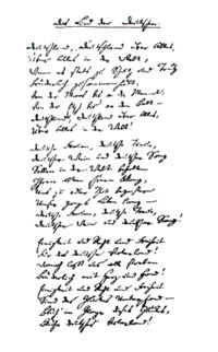 Hoffmann von Fallersleben's manuscript of Das Lied der Deutschen. The original is kept in Krakw, Poland in the Berlinka collection.