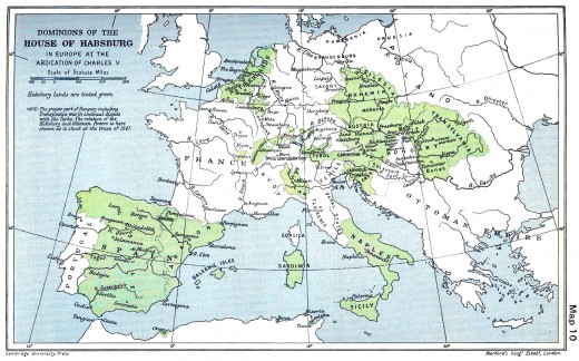 The green parts belonged to the Hapsburg Empire