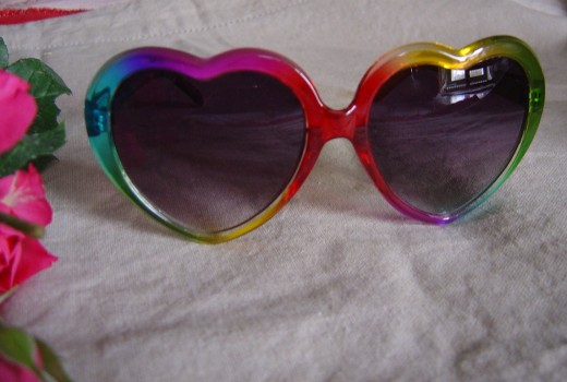 Heart shaped rainbow glasses