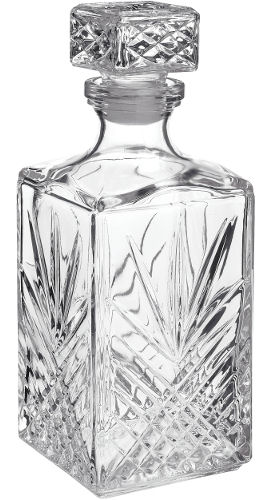 Star-Burst and Ray Design whiskey decanter with hob-nail too