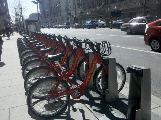 Some cities, such as Washington, D.C. and Arlington, Virginia, have bike-sharing programs that make easier and healthier to get around town.
