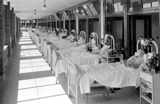 sanatorium (where people were nursed in the fresh air)
