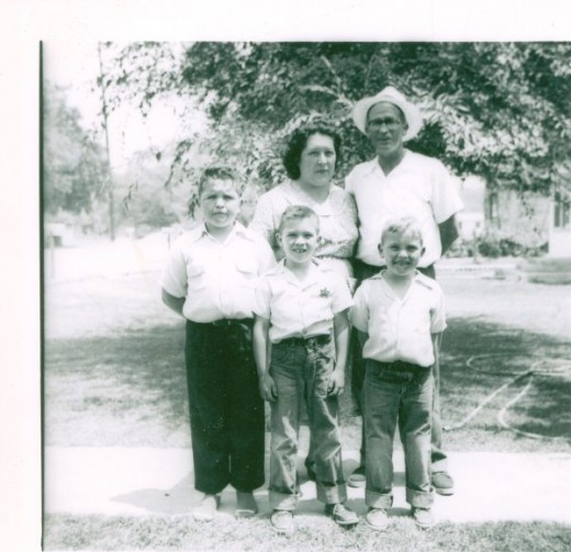 In front: Me (Richard), Allen, Donny... Rear: Mom, Dad California 1955