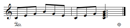Major-major seventh chord, in the style of "Color My World."