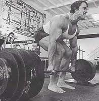 Arnold deadlifting. Nothing simpler than lifting heavy stuff off the ground.