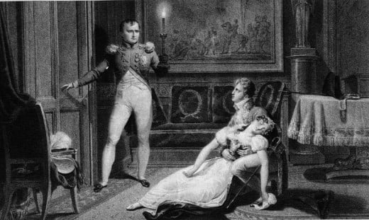 Josephine - fainting upon being told by Napoleon that he wants a divorce.  You might be less likely to swoon if you have a prenup all squared away!