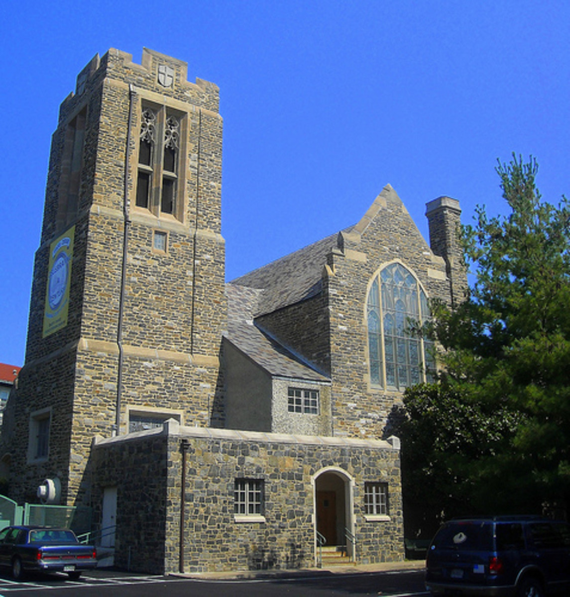 The address "1 Chevy Chase Circle" is the Chevy Chase Presbyterian Church 