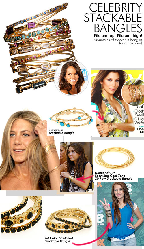 Stackable Bangle Collage with Jennifer Aniston