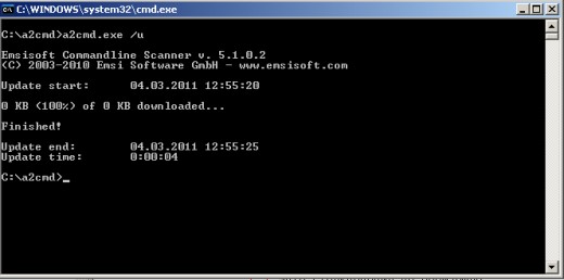 EMSISOFT command-line anti-malware Update switch