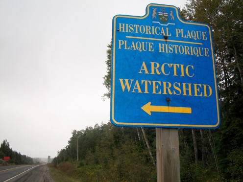 Sign on Highway 11, near Kenogami Lake