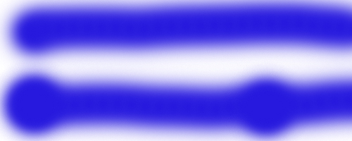 The first brush line is a normal brush without any airbrushing set at 100% opacity and 100% flow. The bottom line is a brush that has a starting point that has been airbrushed and bled out. There's also a second bled out part further down the line.