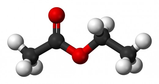Ethyl ethanoate (also known as ethyl acetate) is an example of a organic molecule.