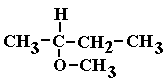 The main hydrocarbon chain is 4 carbons long, and the oxygen connecting to another chain is on the 2nd carbon. The small chain is 1 carbon long: 2-methoxybutane