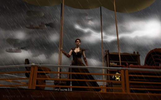 This image, titled "Exodus", was my first attempt at rendering SteamPunk themed art. I think it turned out pretty well.