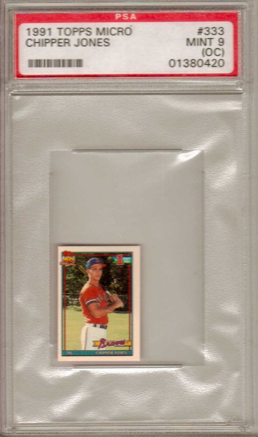 I added a new Chipper to my collection today: 1991 Topps Micro #333, PSA Mint 9, OC.