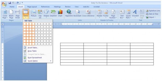 To-do list table