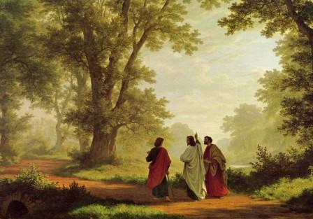 Jesus on the road to Emmaus